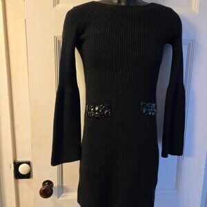 INC International Concepts Black Silk/Angora/Nylon Dress Size S